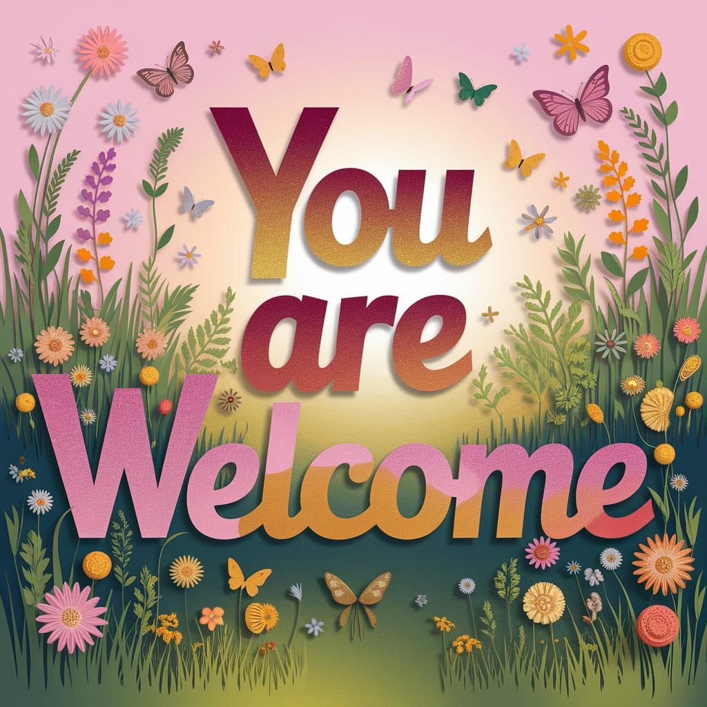 Intricate Paper Art: Welcome in Ombre and Gold