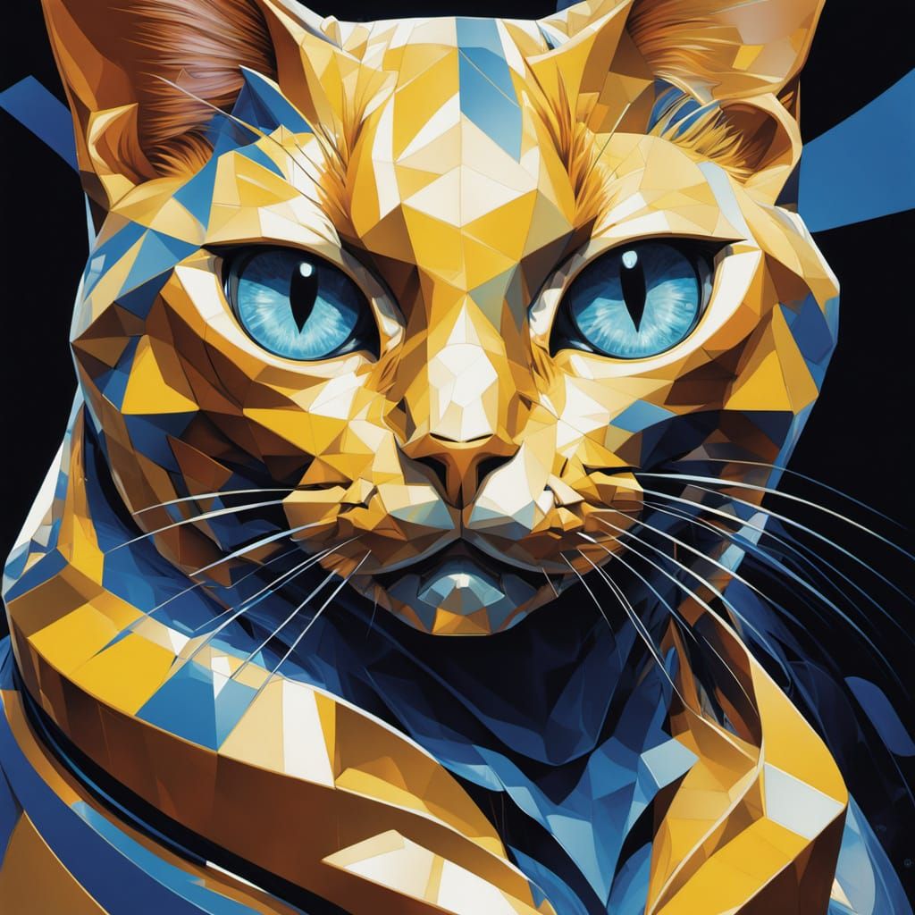 Vibrant Geometric Cat Eyes in Macro Photography