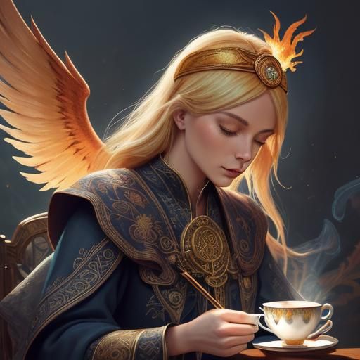 Whimsical Tea Party with Phoenix and Tarot