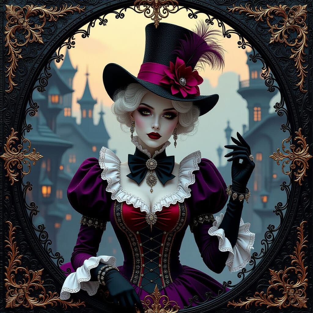Gothic Victorian Wonderland in Dark Fantasy Style