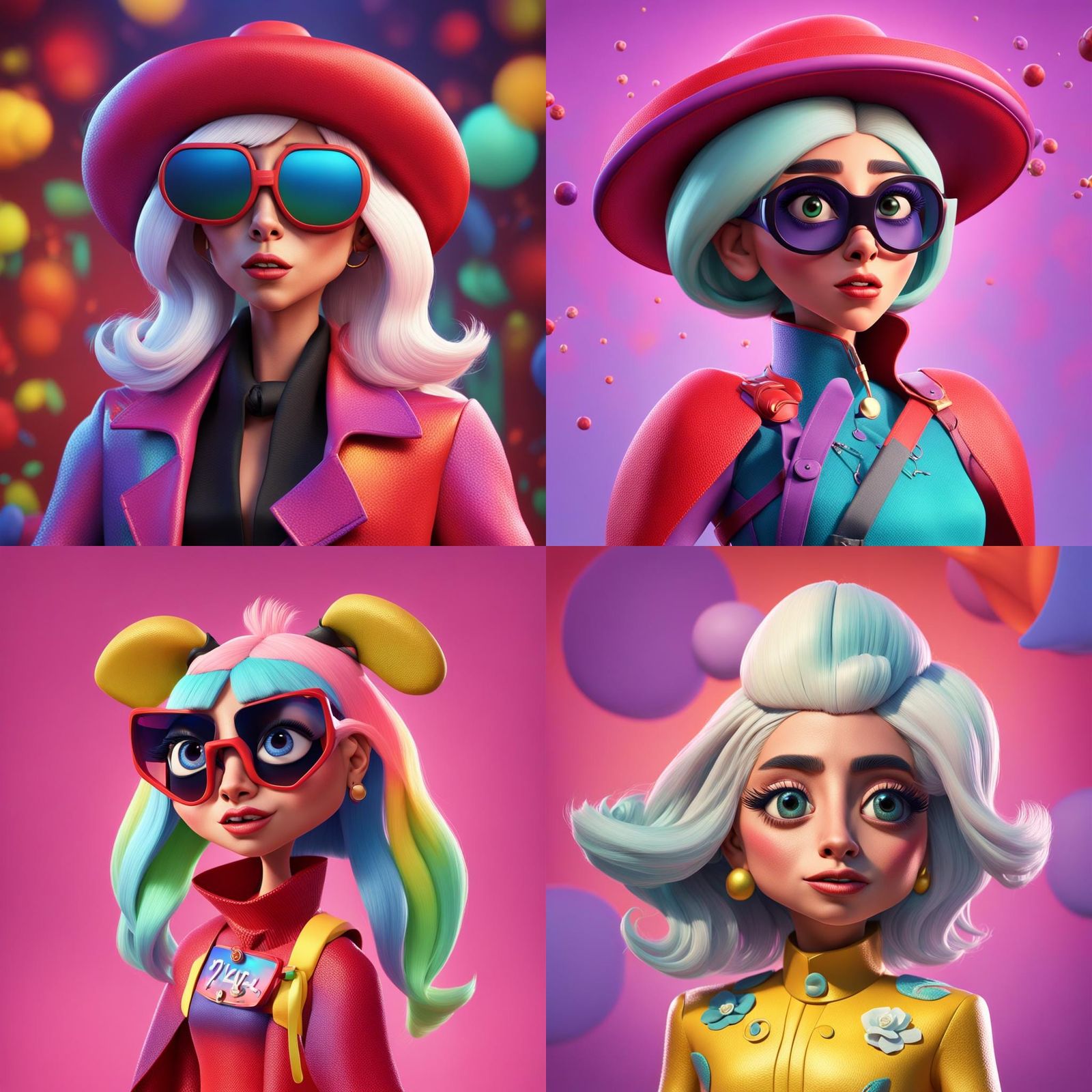 Lady Gaga as Pixar-Style 3D Digital Art
