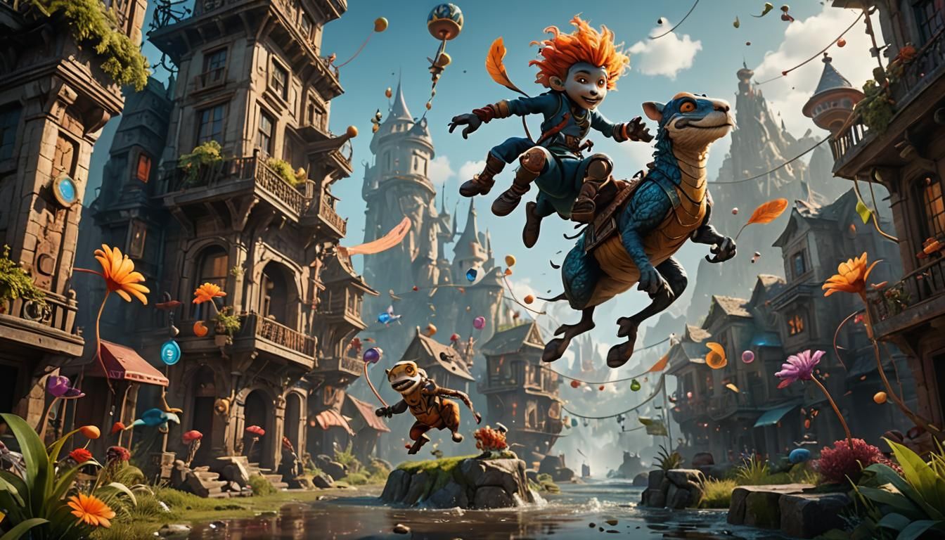 Dynamic Leaping Figures in Detailed 3D Anime Art