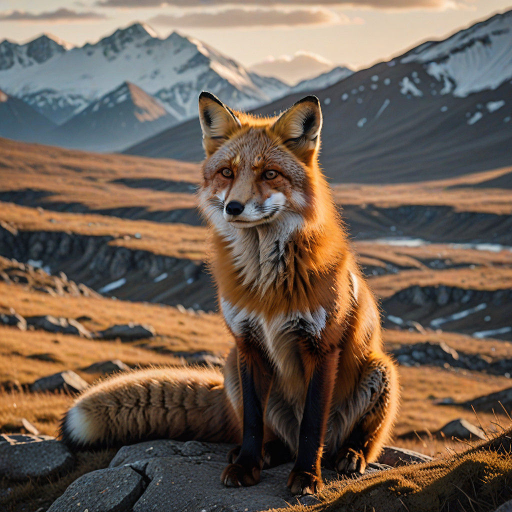 Crisp Tundra Portrait of a Red Fox