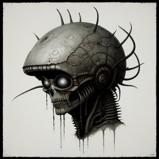 Menacing Alien in Stephen Gammell's Style