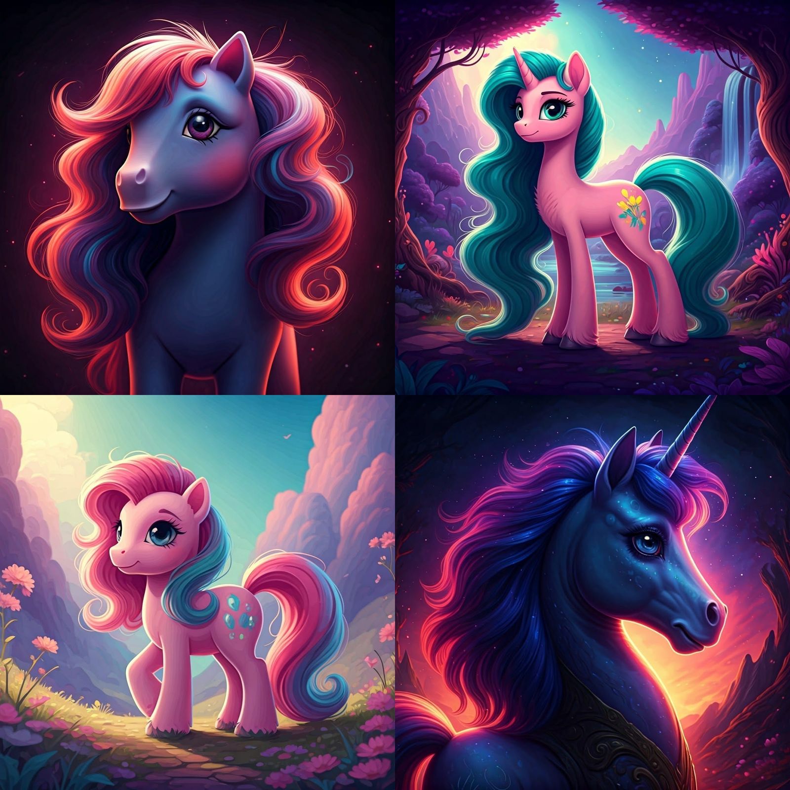 Original 1980s My Little Pony Design in Vivid Fantasy Style