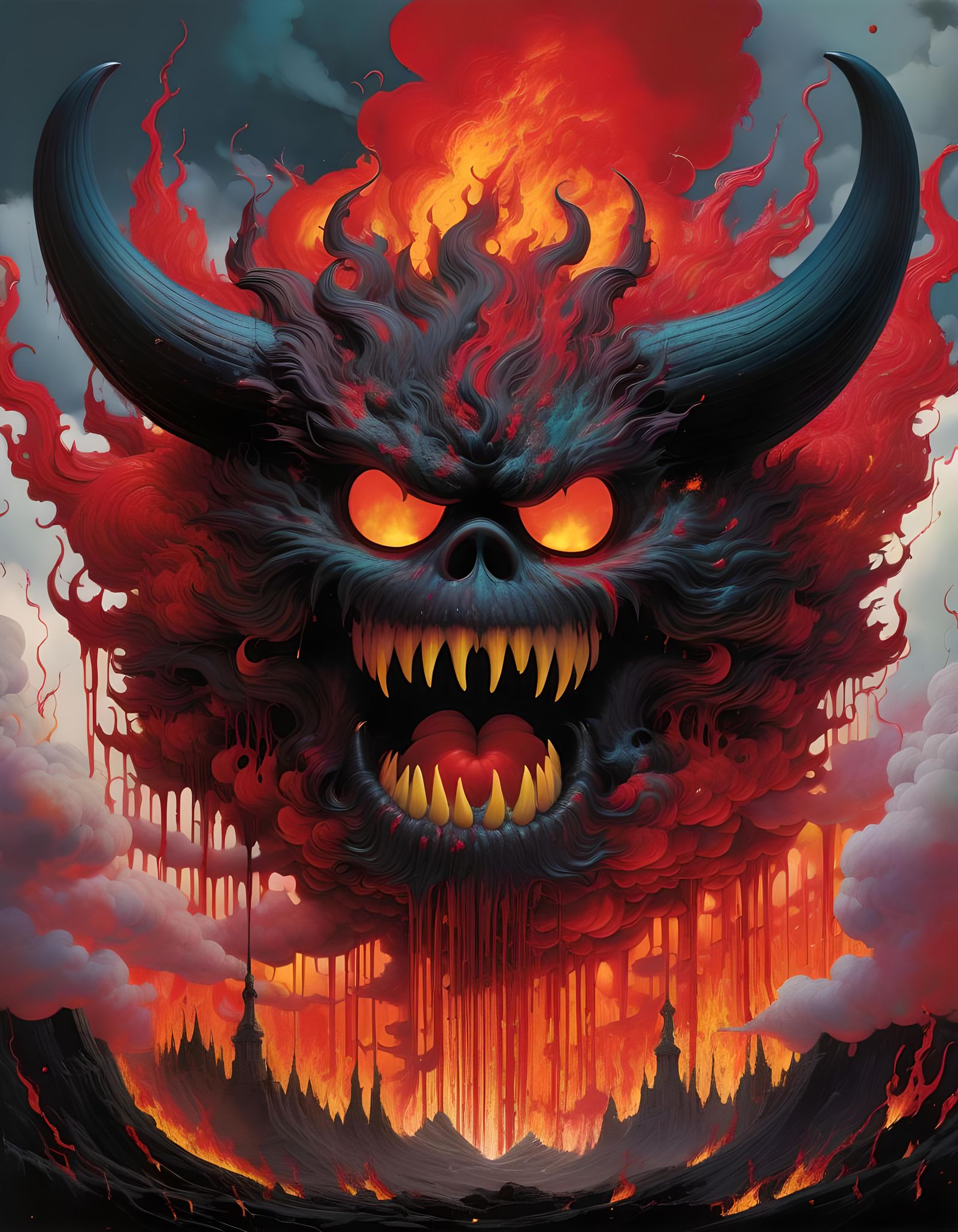 Cloud Demon in Impasto Painterly Style