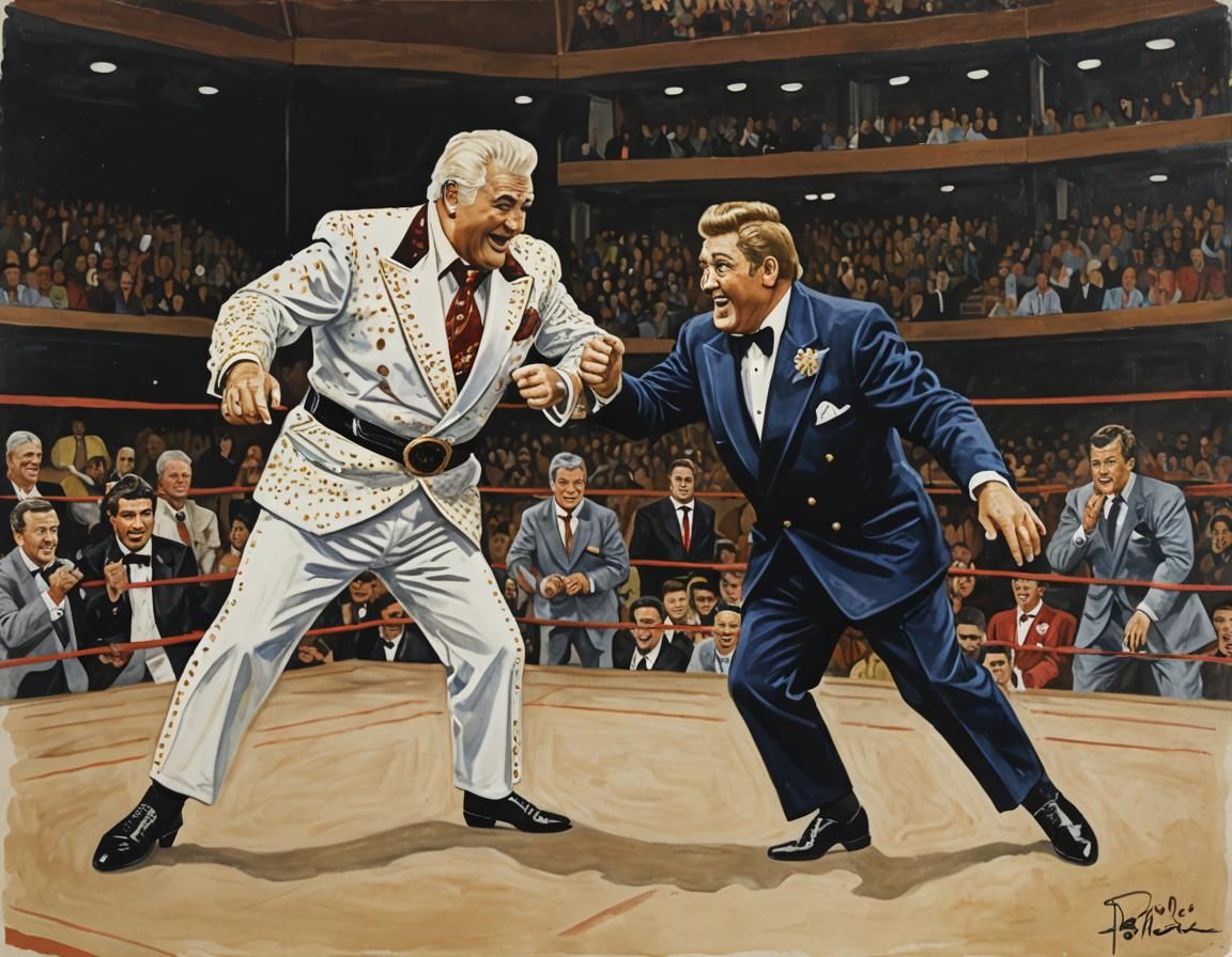 Fred Blassie and Liberace in Wrestling Match