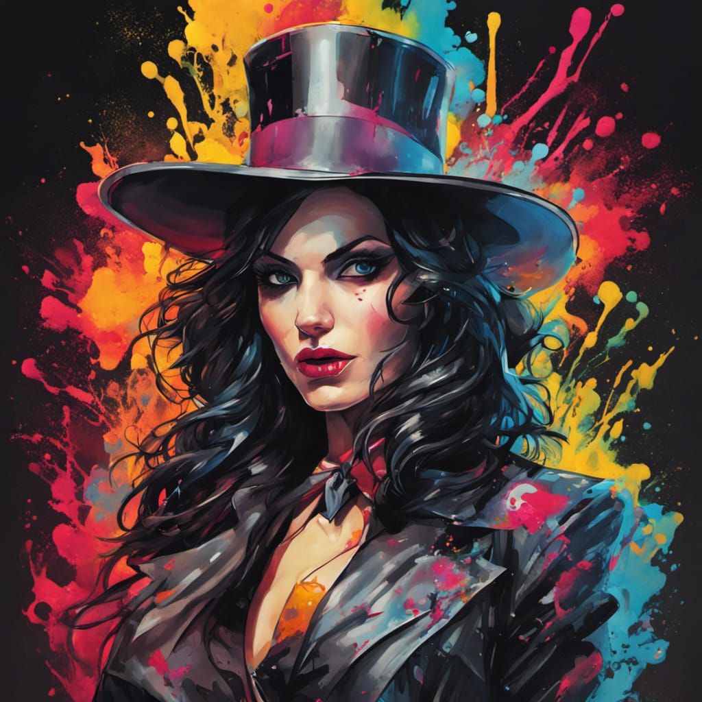 Zatanna Dark Spell in Graffiti Street Art Style