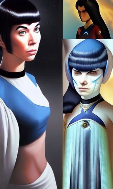 Female Spock in Hyperrealistic Anime Style