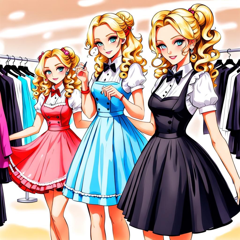 Princess Shopping: Anime-Style Dress Shop Scene