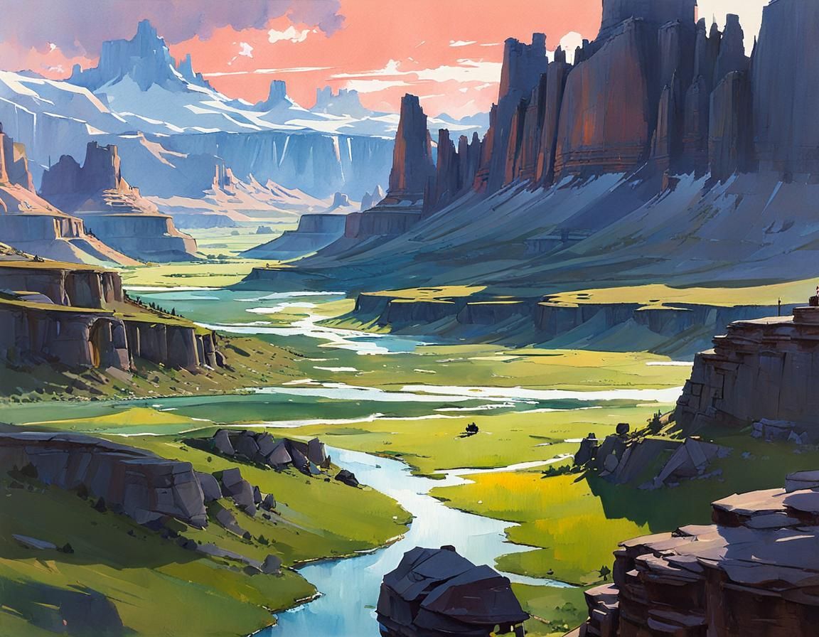 Badlands National Park in Watercolor Calligraphy