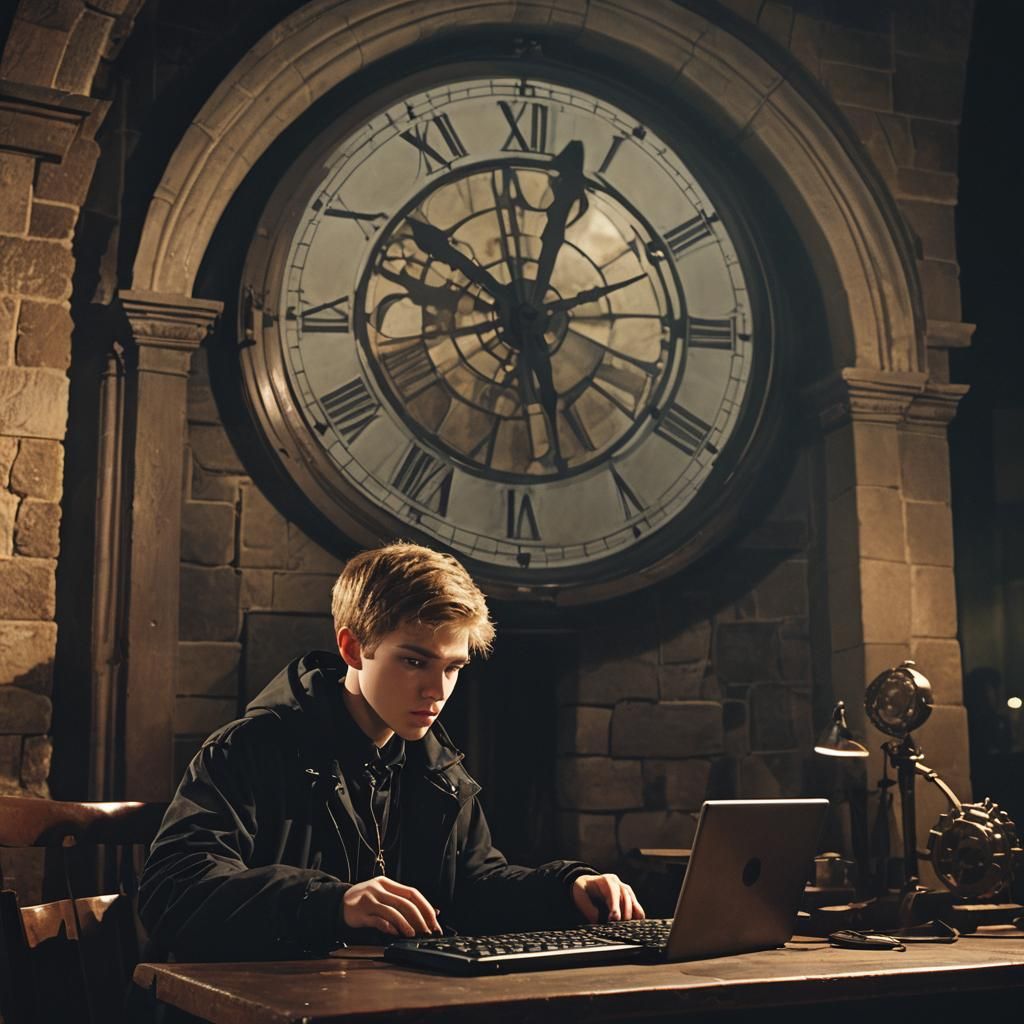 Teenager in Clock Tower: Cinematic Film Still