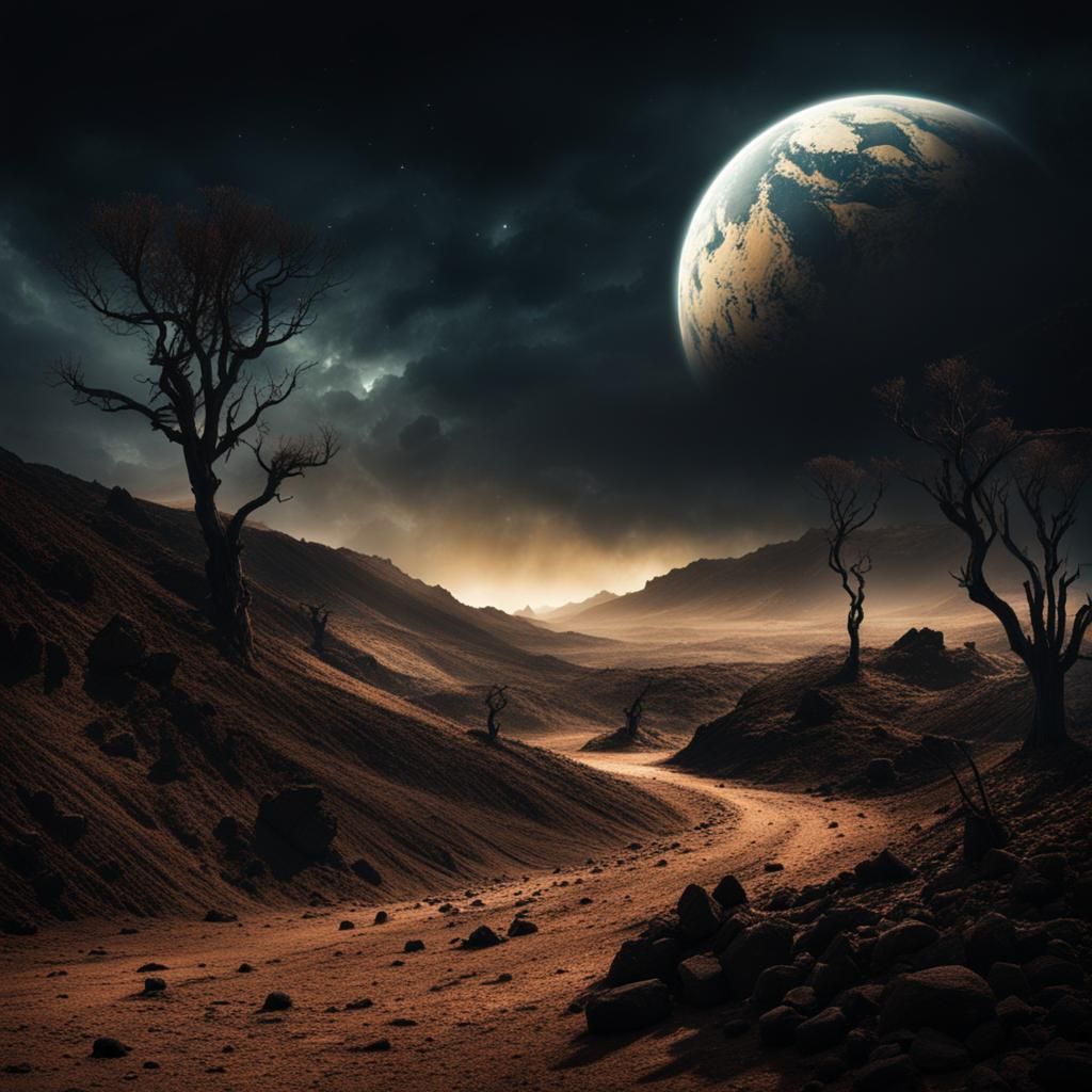 Ominous Post-Apocalyptic Landscape After Comet Strike