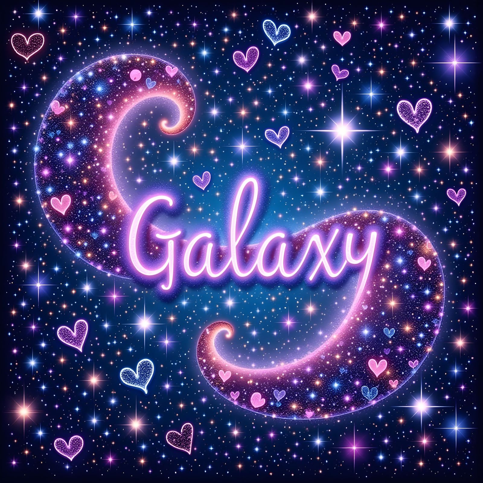 Cosmic Dreamscape with Sparkling Stardust and Heart-Shaped S...