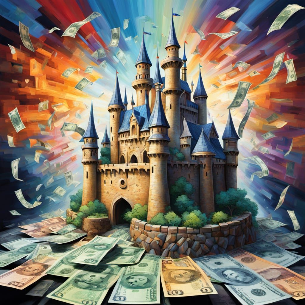 Fantastic Castle Built From Colorful Banknotes