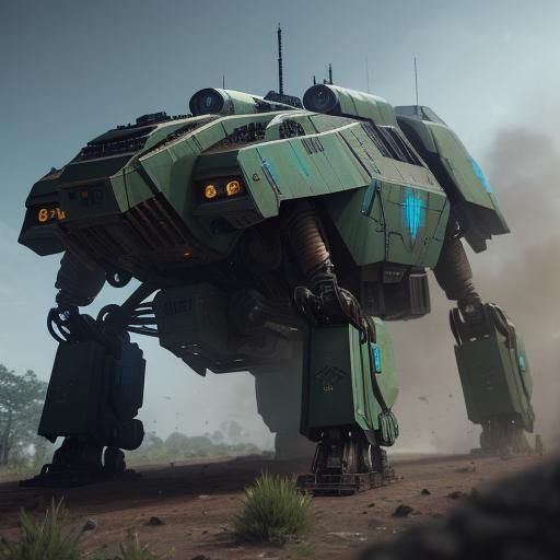 Futuristic UNSC Woodland Gausshog in Cinematic Style