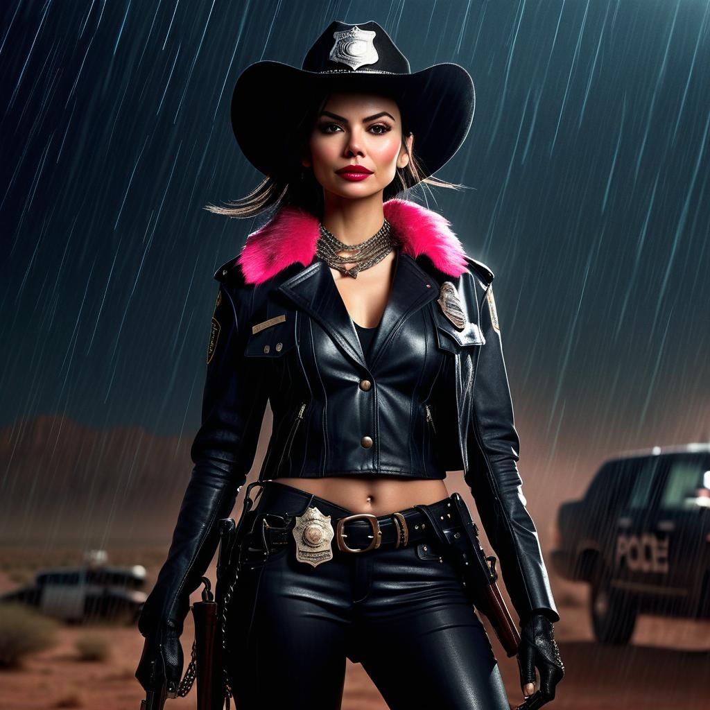 Cowgirl Cop Portrait in Cinematic Style