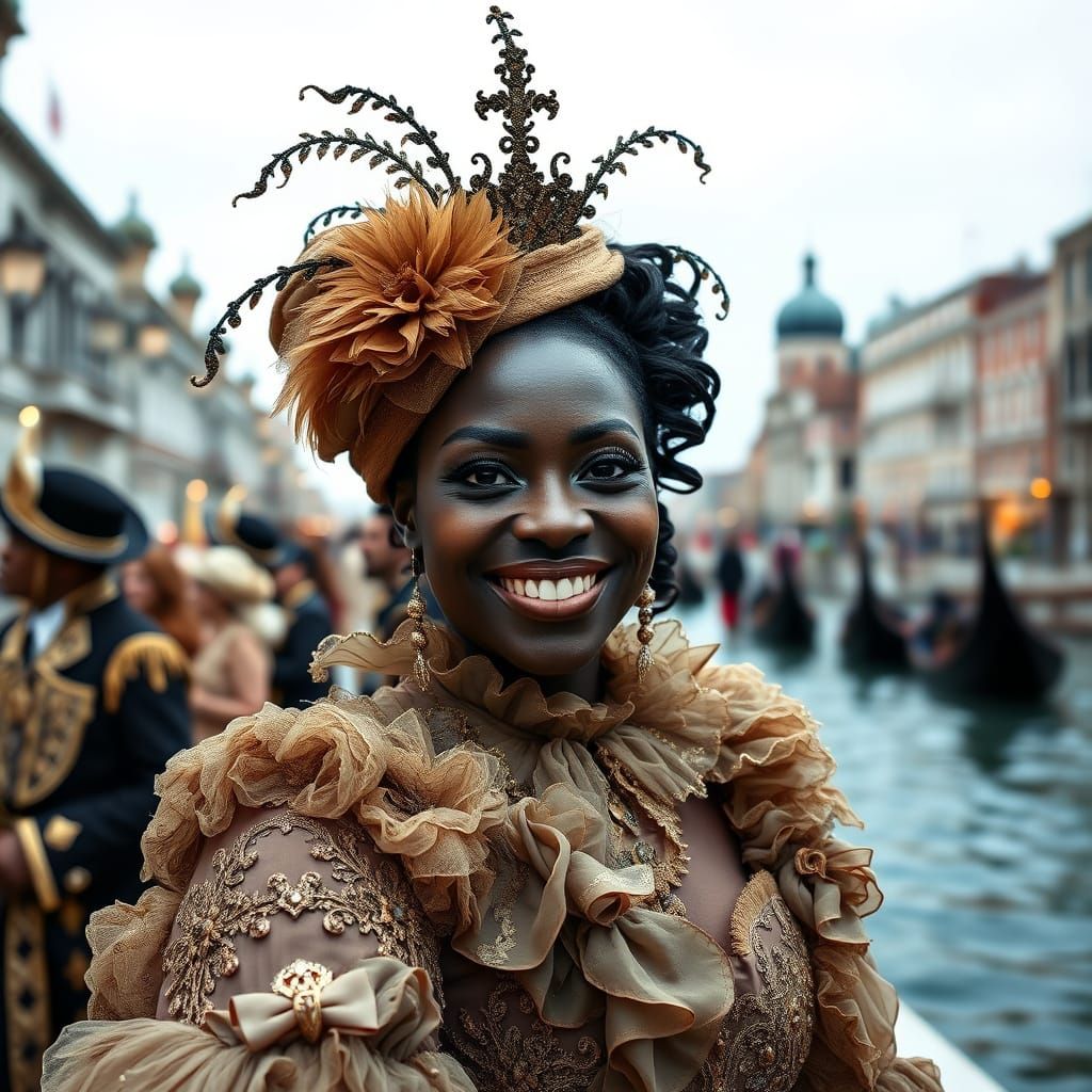 Beautiful Woman in Venice Carnival Dress