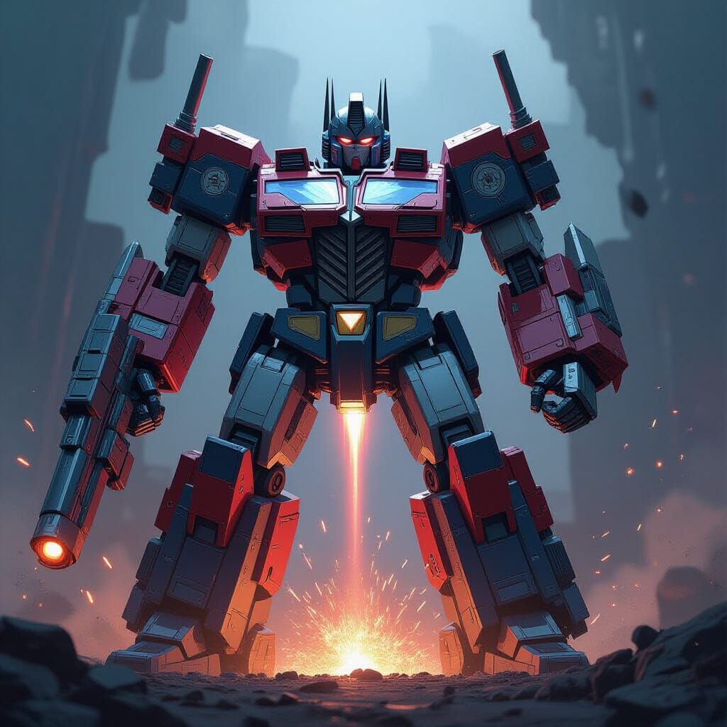 Optimus Prime and Megatron Fused Hybrid Concept Art