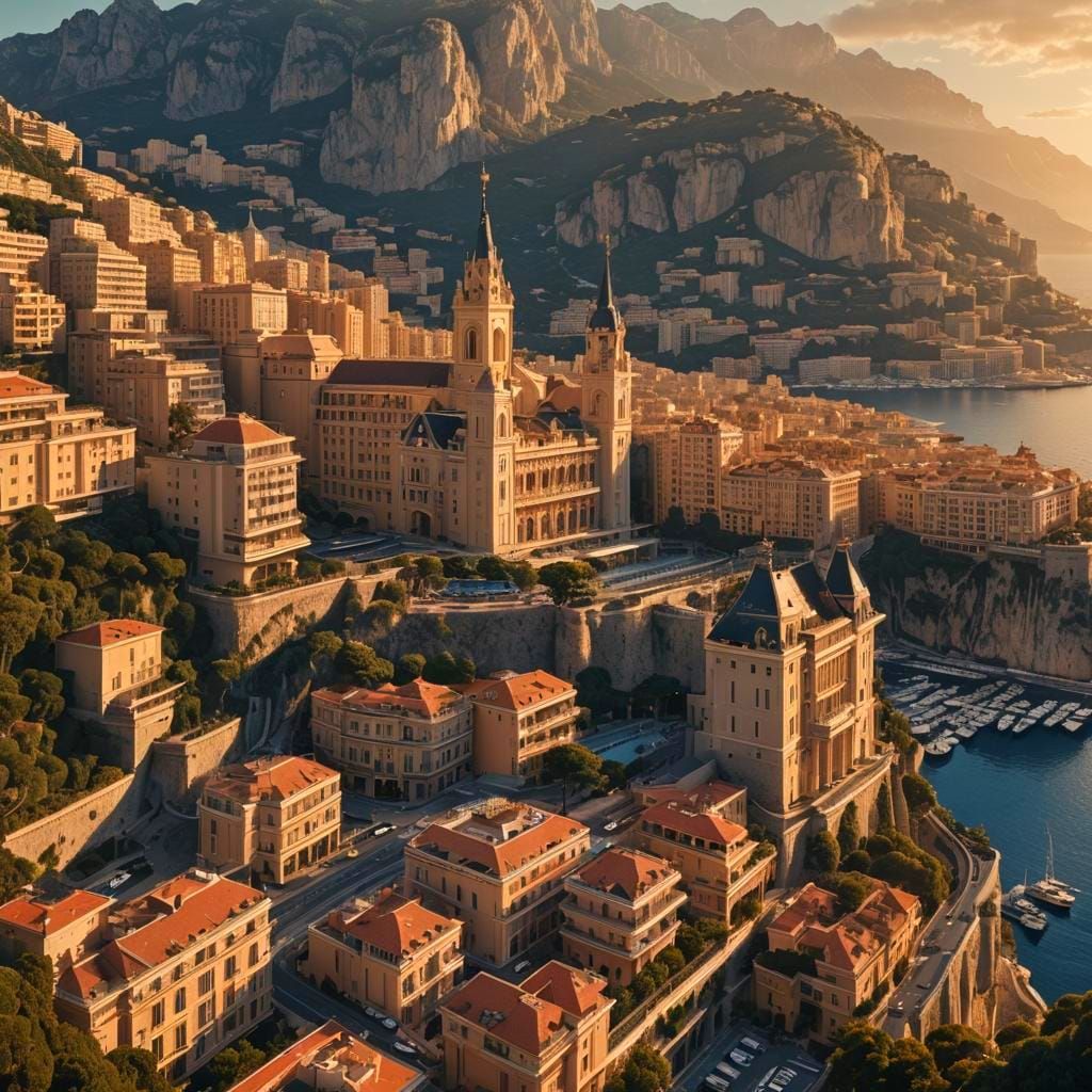 Monaco Sunrise: Epic Cinematic Digital Painting