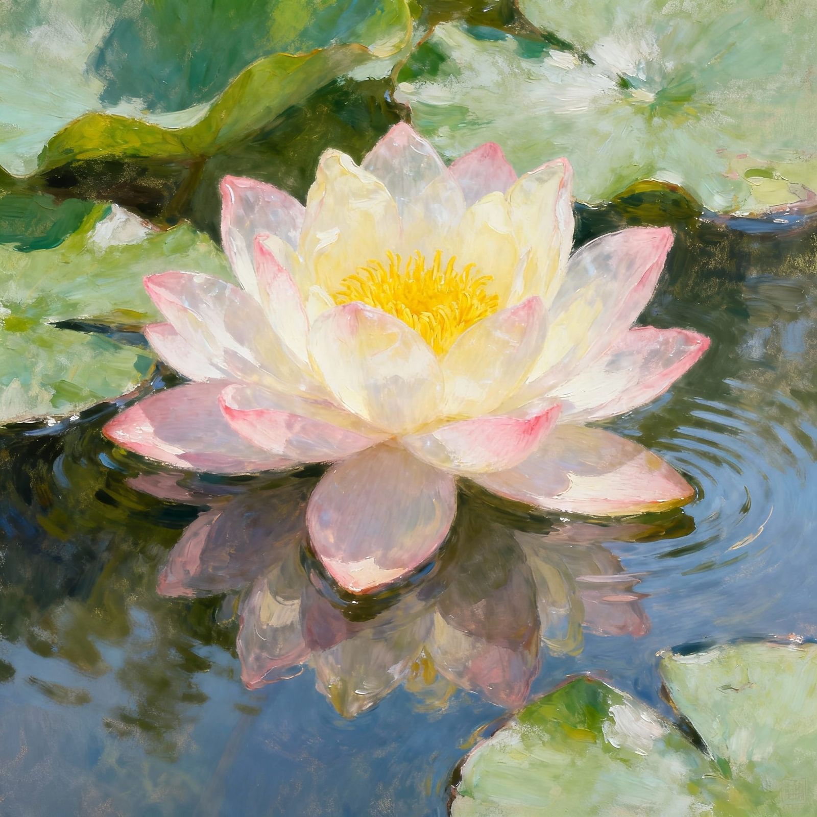 Pristine Lotus Flower on Tranquil Pond