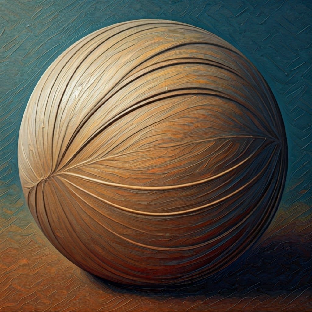 Colorful Ball in Expressionist Folk Art Style