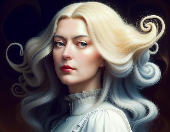 Surreal Pie Slice with Hair Swirl in Dreamlike Style