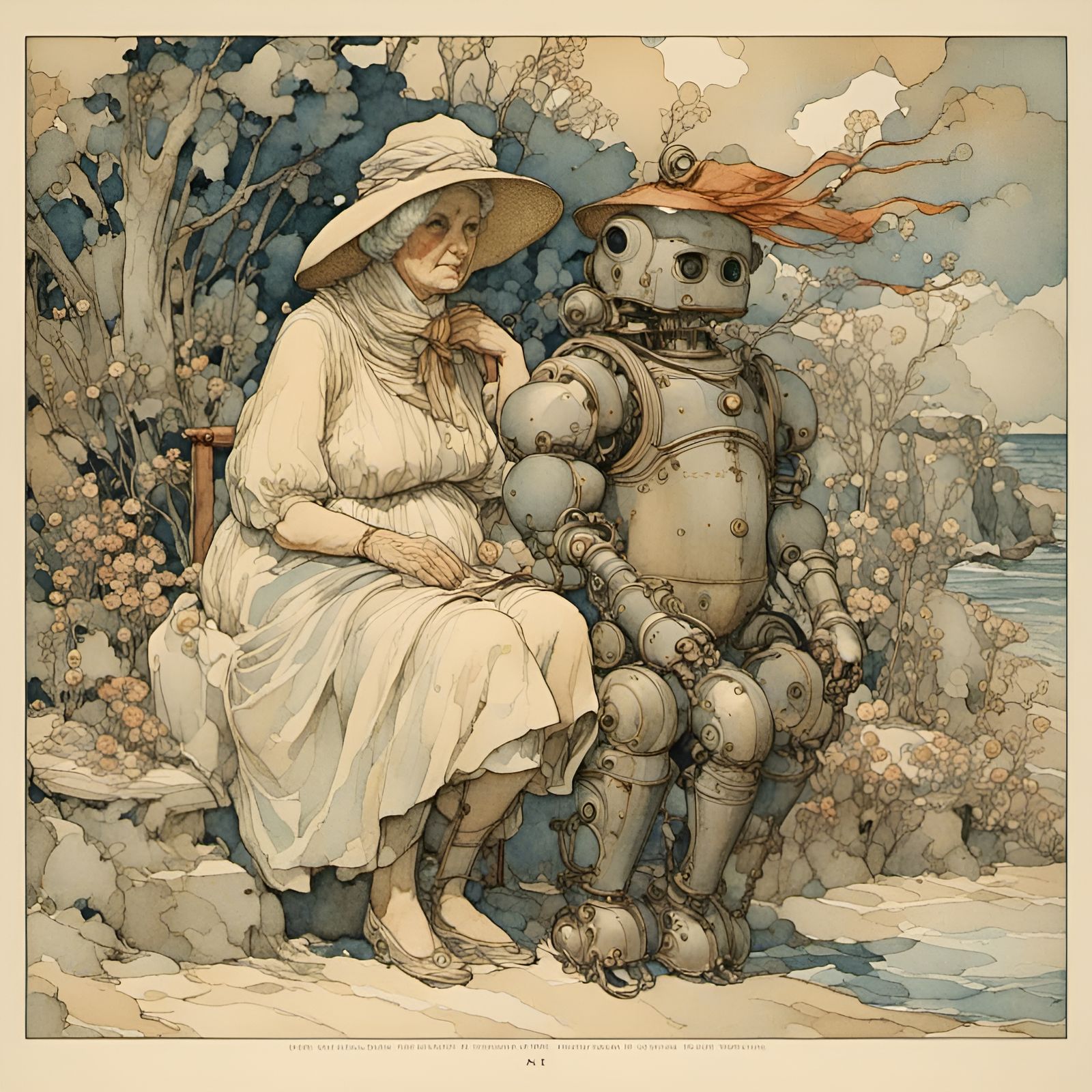 <lora:RackhamSock-emRobots:1.0> An elderly grandma in an old-fashioned swimsuit