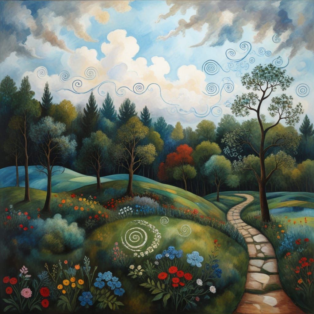 (I went for a walk:1.1), Paul Klee and Marc Chagall, (spiral...