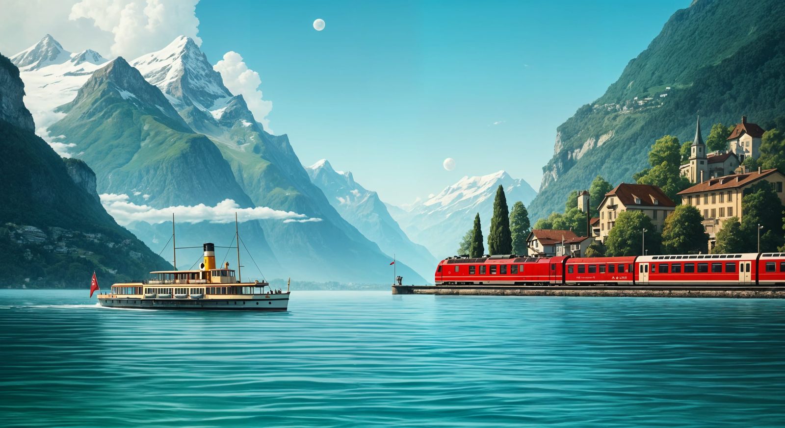 Surreal Panoramic View of Switzerland's Gotthard Panorama Ex...