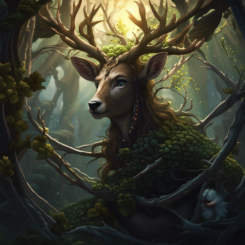 Fairy Rescue by Magical Deer: Dark Fantasy Art