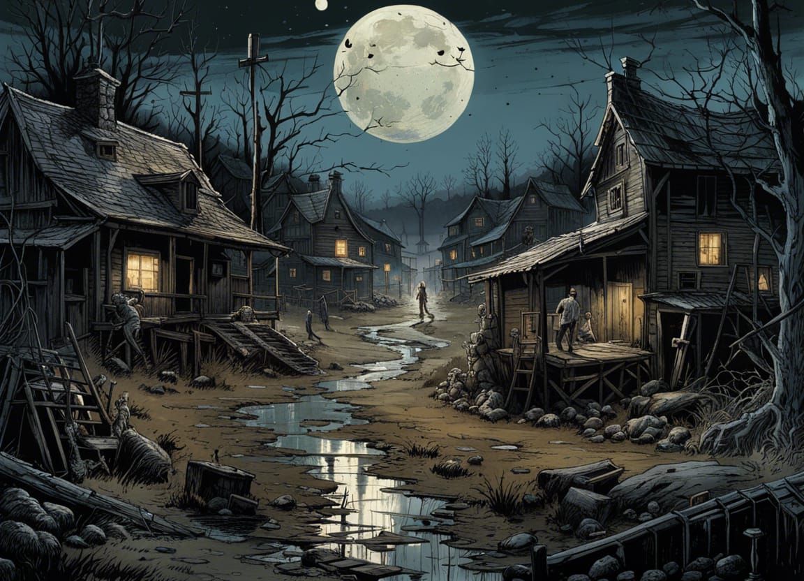 Countryside zombie village