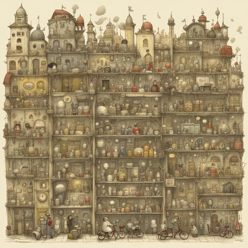 Imaginative Architecture Illustration in Sketchbook Style