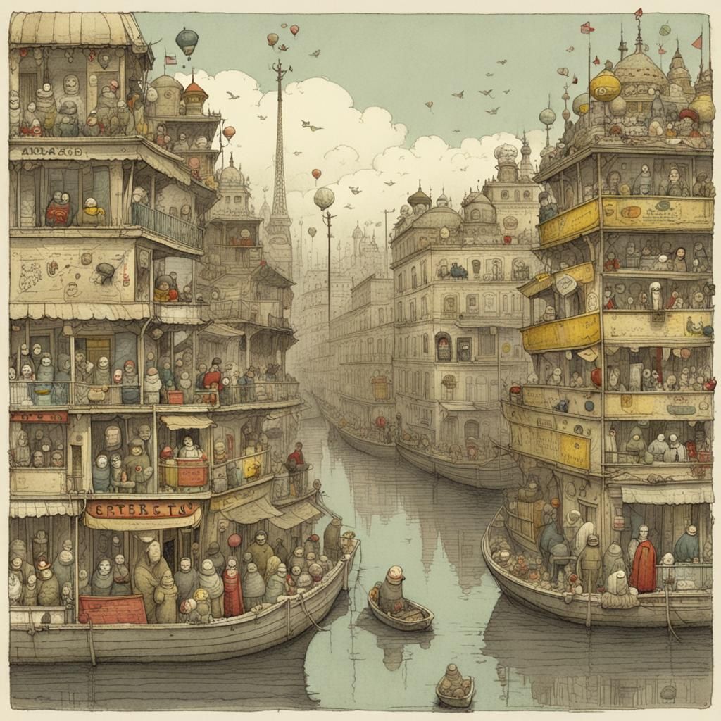 Whimsical Character Design in Surreal Style