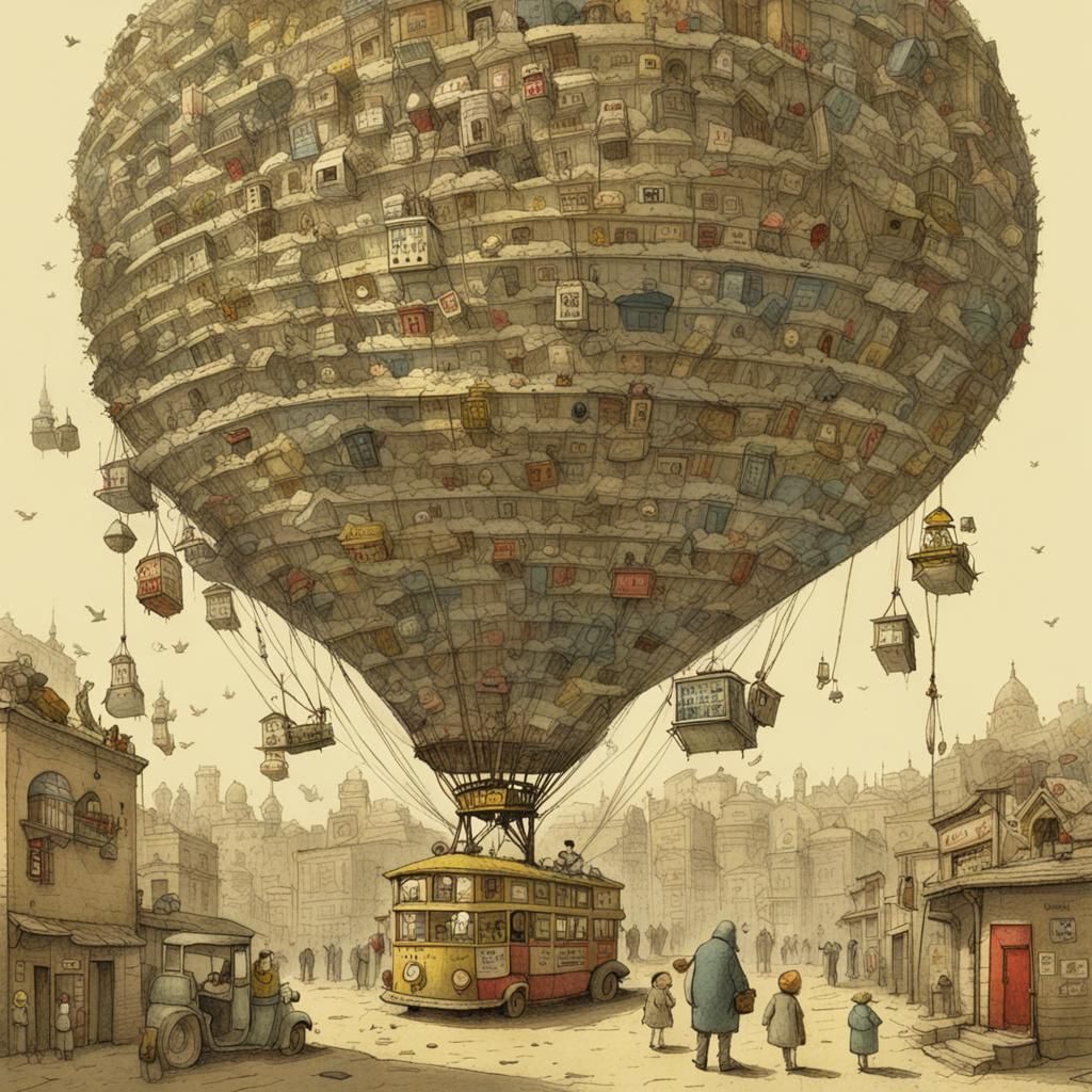 Whimsical Surrealist Illustration in Vivid Colors