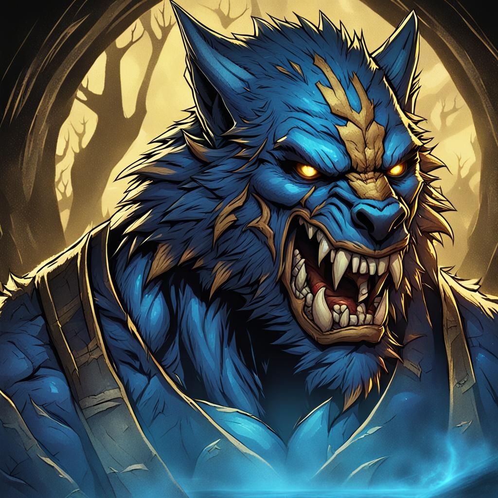 Monstrous Werewolf Character Portrait Icon