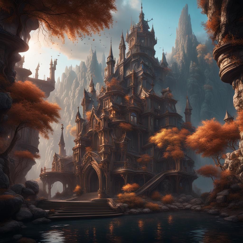 Fantastical Matte Painting with Deep Color Detail