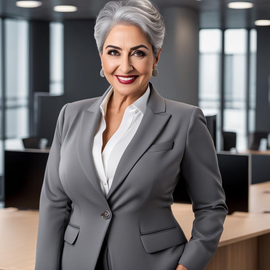 Elegant Middle Eastern Business Woman Portrait in Office