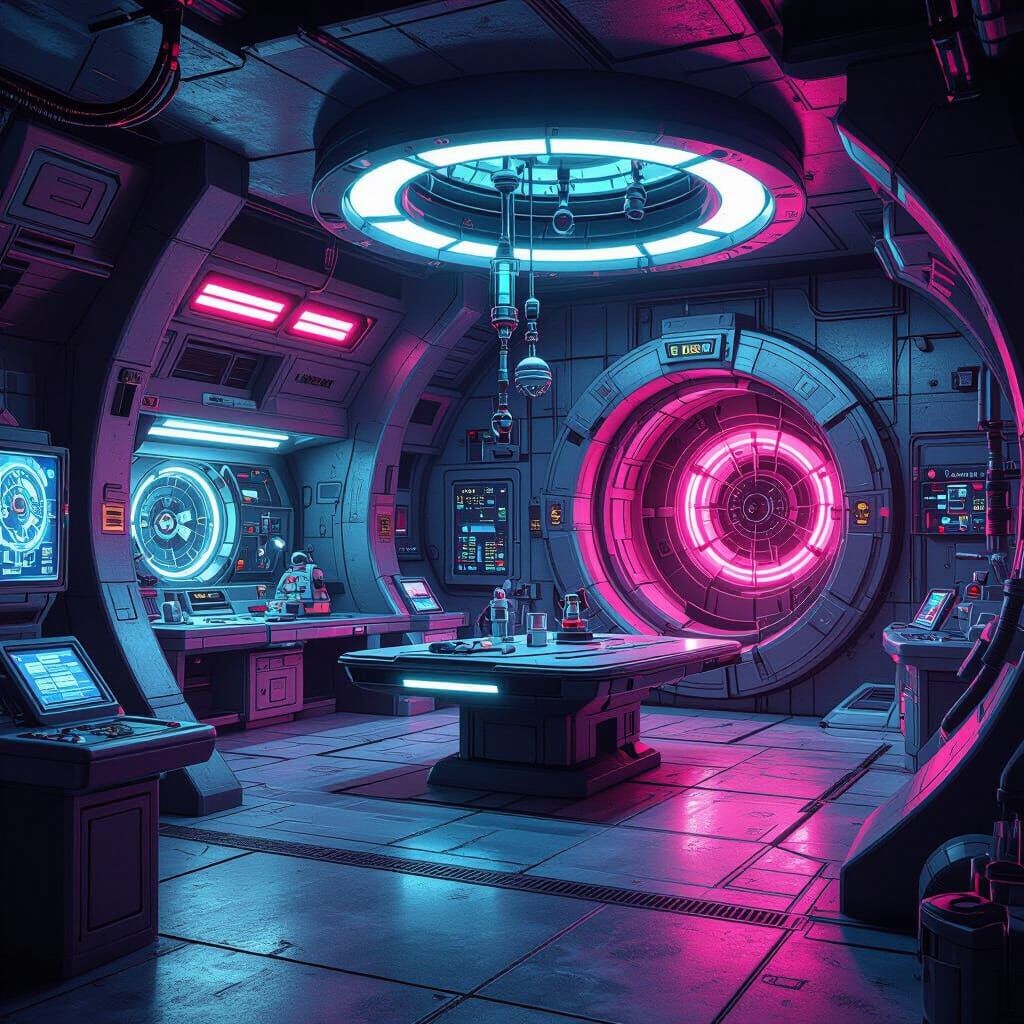 Futuristic Technodrome Lab in 1989 TMNT Style