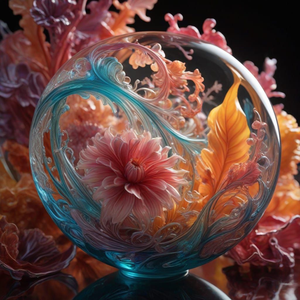 Vibrant Glasswork in Jewel-Toned Opulence