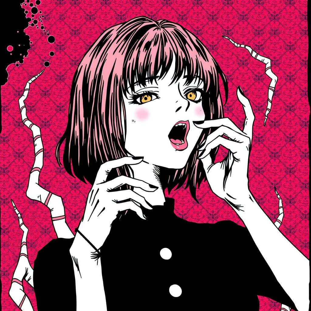 Horror Character with Tentacles and Skull