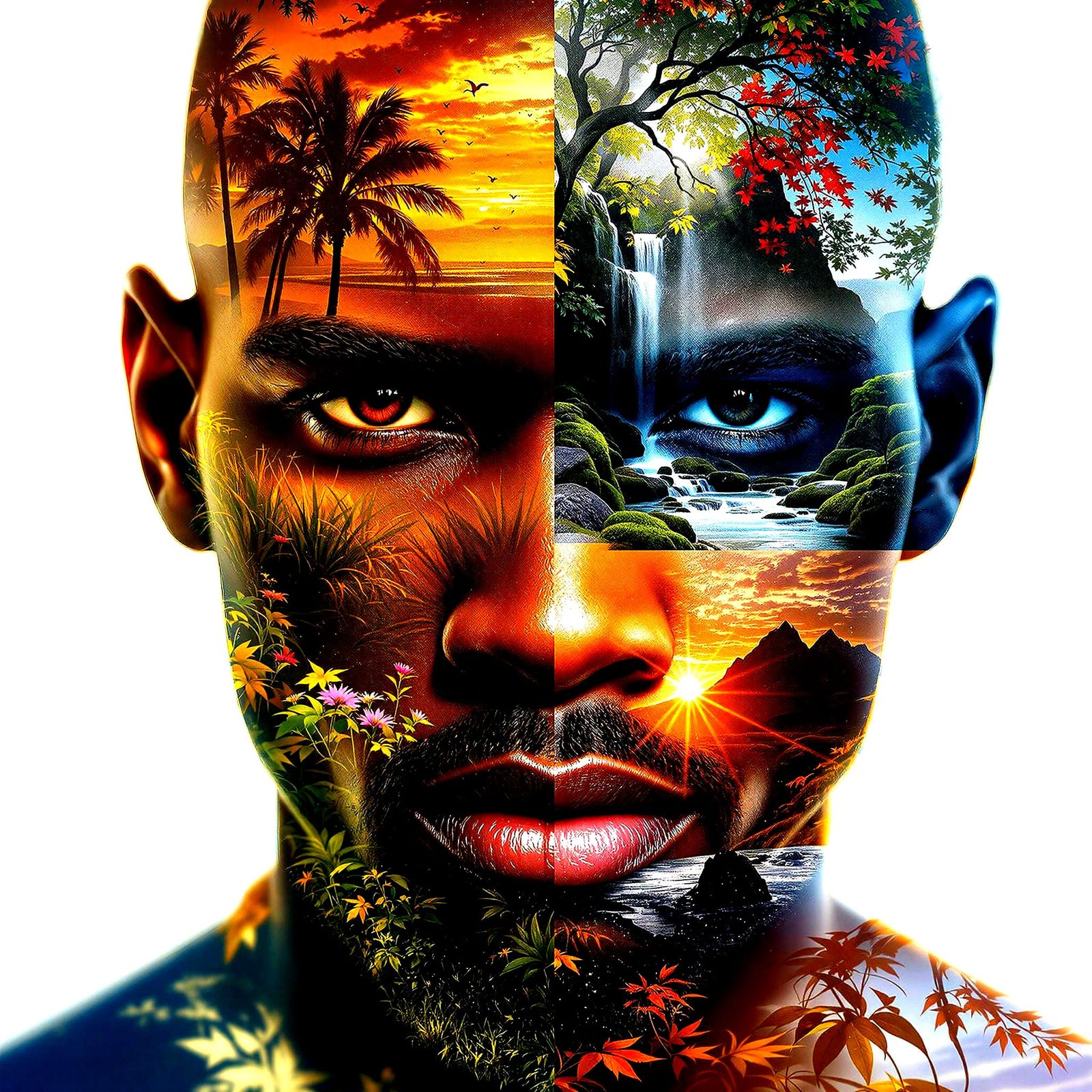 African Fusion Portrait in Vibrant Colors