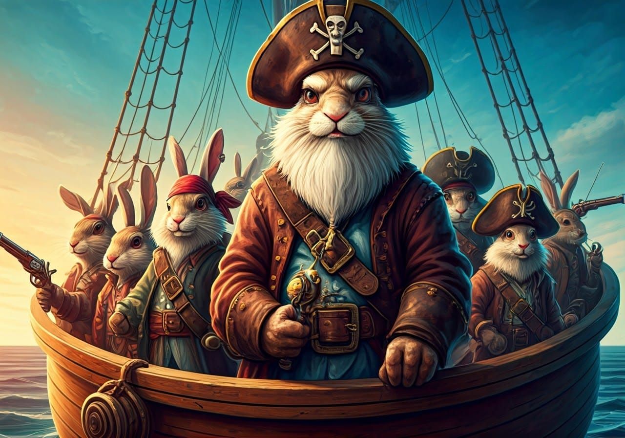 Pirate Rabbits: A Whimsical Watercolor Adventure