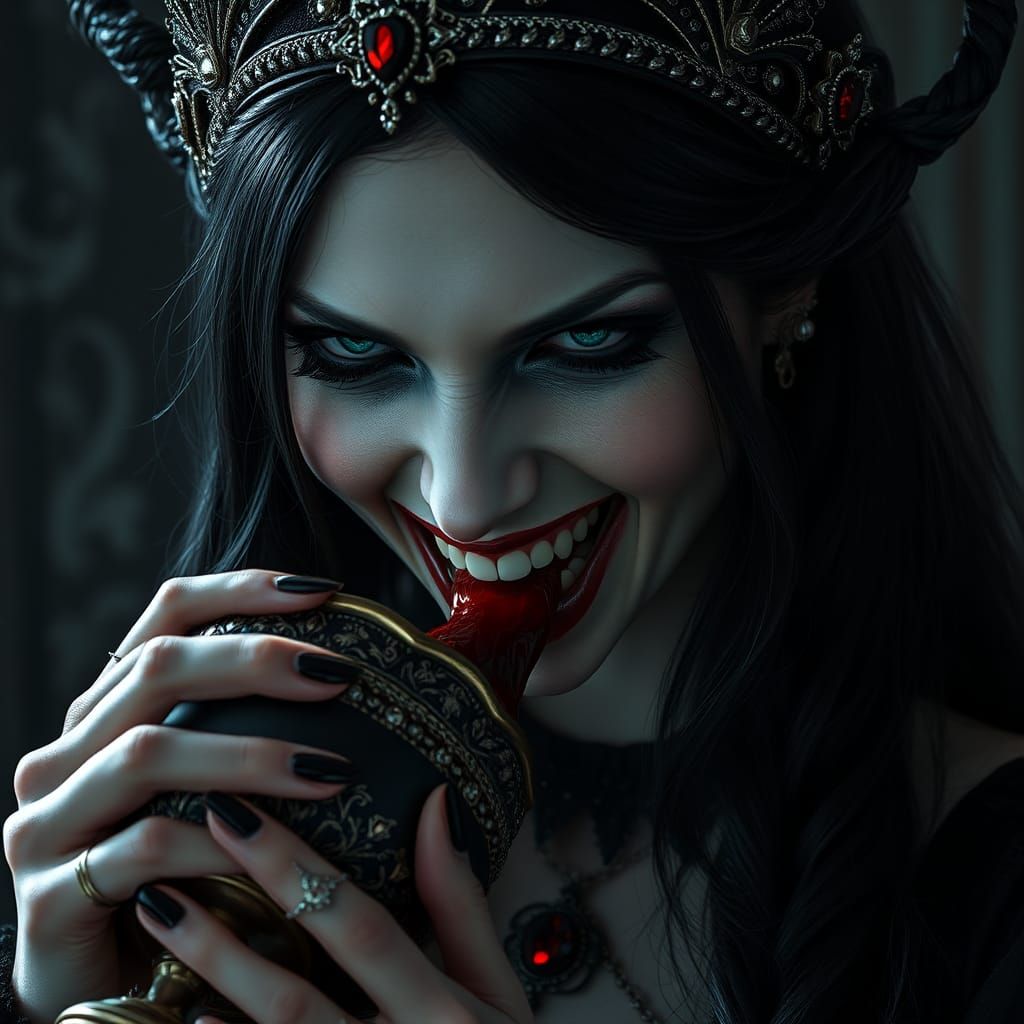 Gothic Witch Portrait with Chalice