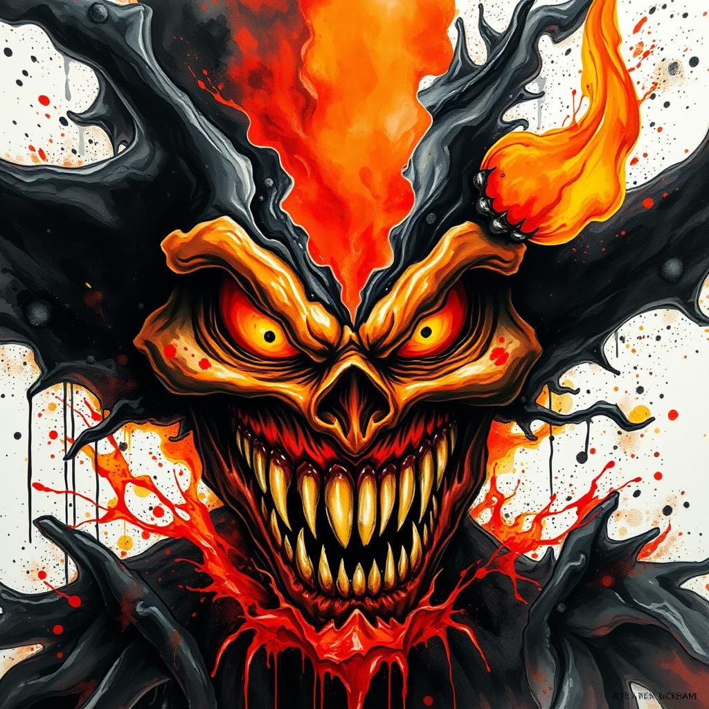 Terrifying Shadow Jack-o'-Lantern with Menacing Grin