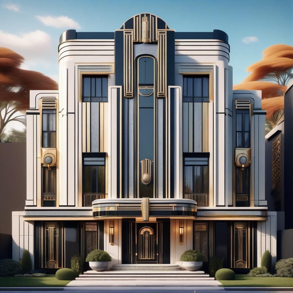 Art Deco Style Luxurious House Exterior