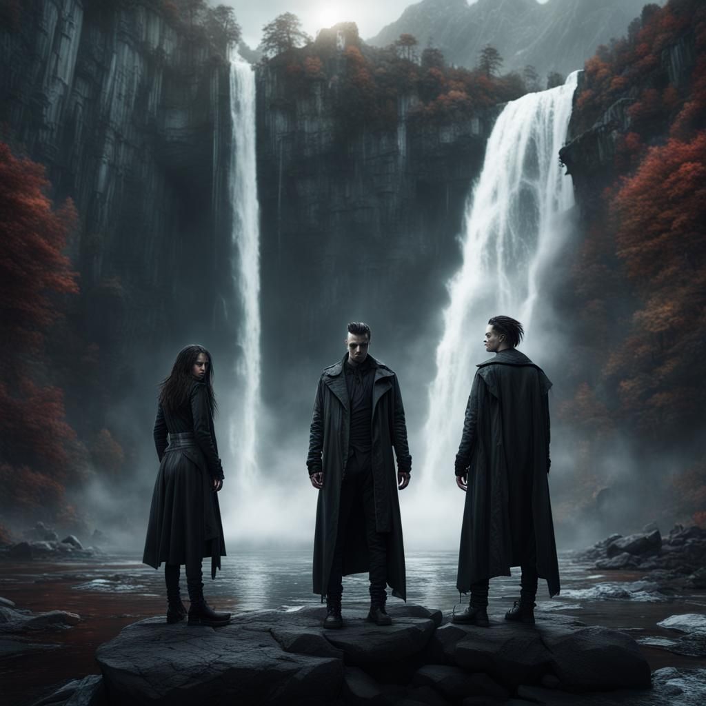 Vampires in Urban Style by Waterfall