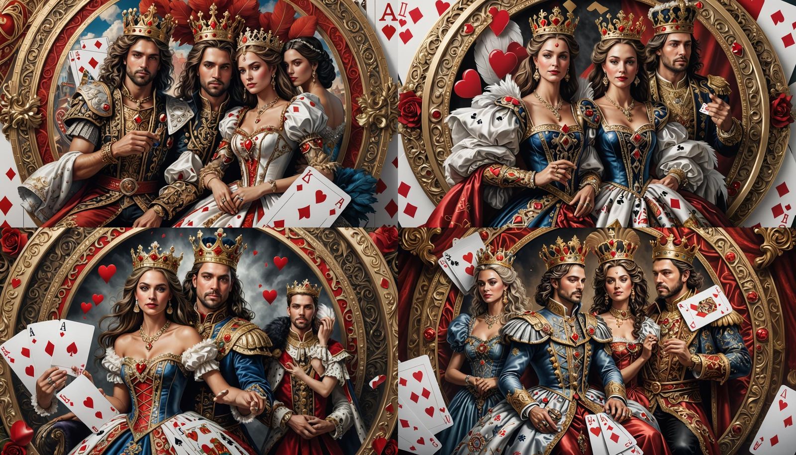 Royal Embrace Card Display in Hyperrealistic Anime Style