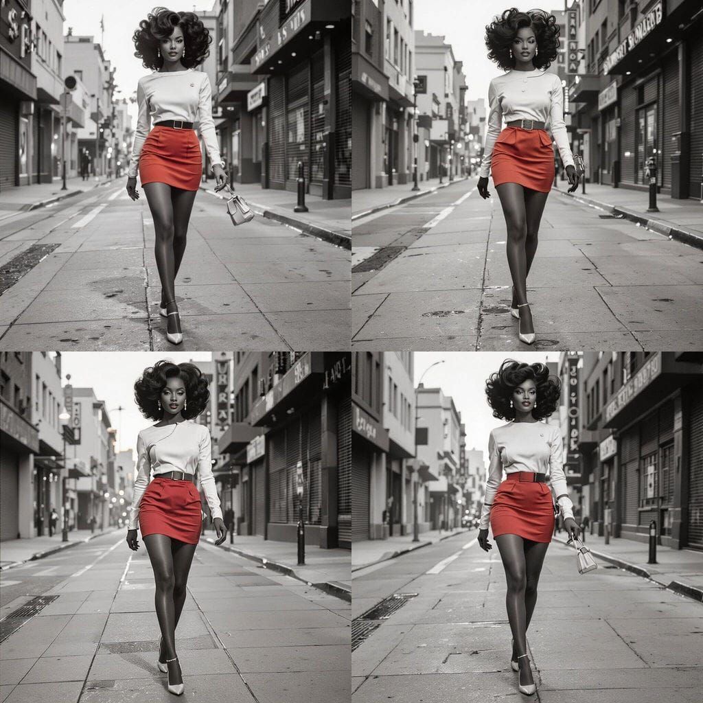 1950s Los Angeles Fashion Model on Sunset Boulevard