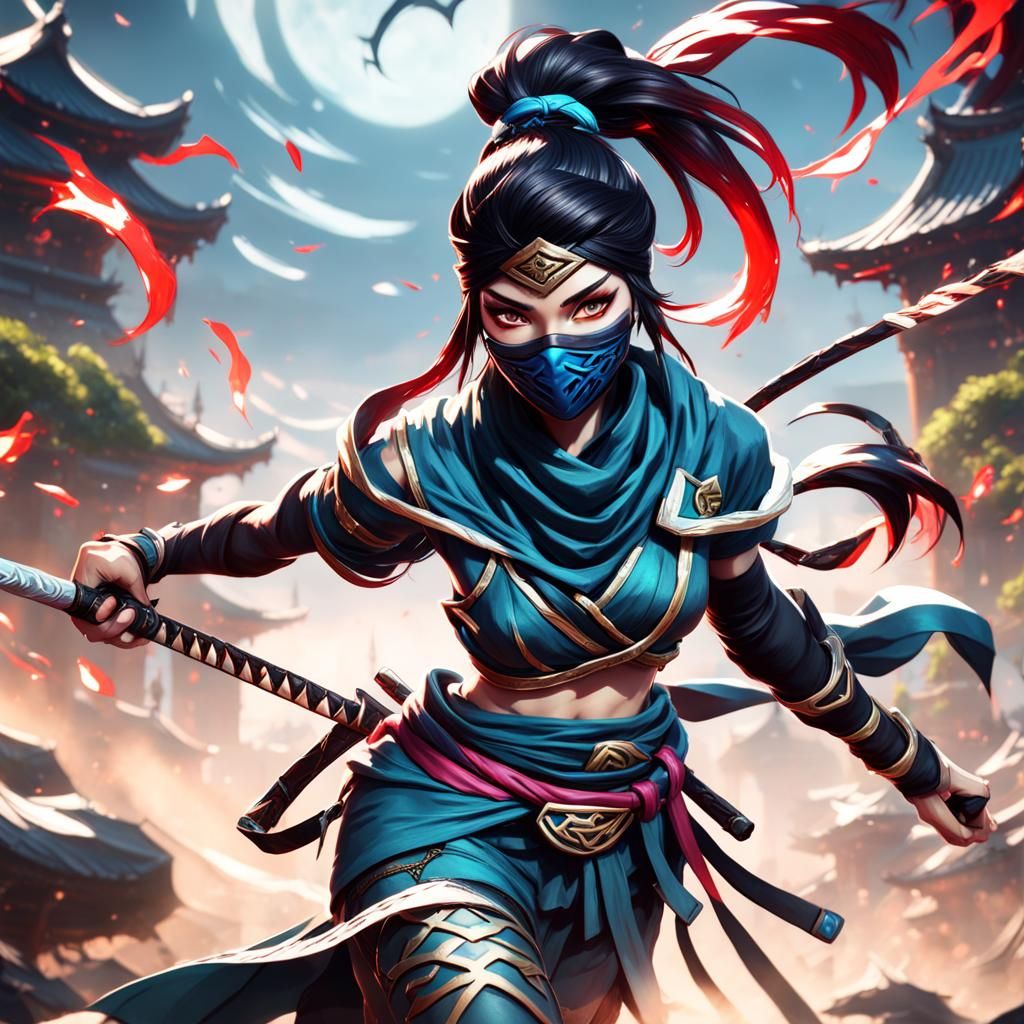 Ninja Girl Digital Matte Painting in 8K